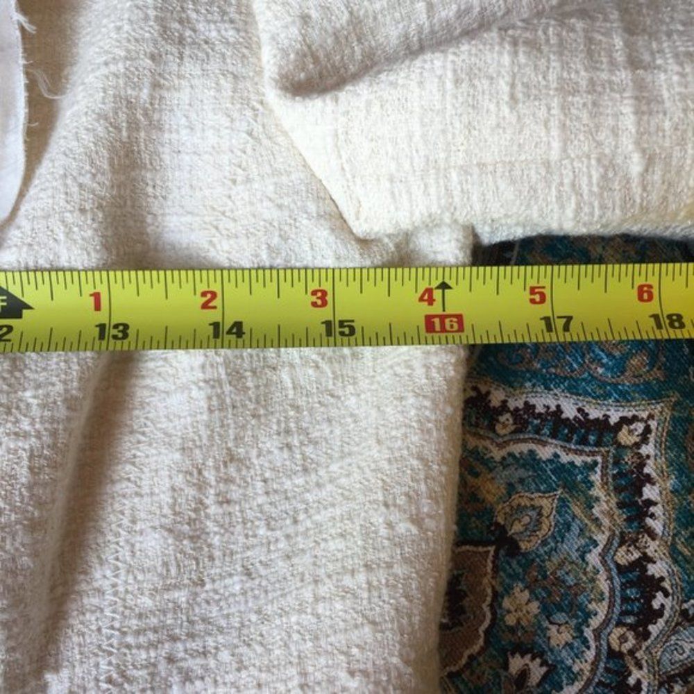 Banana Republic Cropped Jacket Cream Cotton Rayon Raw Edge Double Breasted 0 - Picture 6 of 8